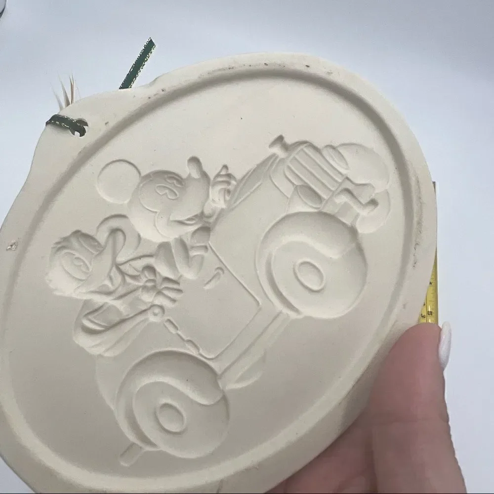 Disney Mickey Mouse and Donald Duck Ceramic Mold with Pooh Recipe Book Tag